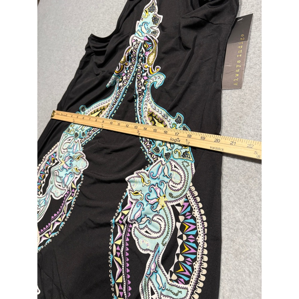 Always Indigo Womens XL Black Paisley Halter Neck Open Back Maxi Dress NWT - Picture 9 of 11